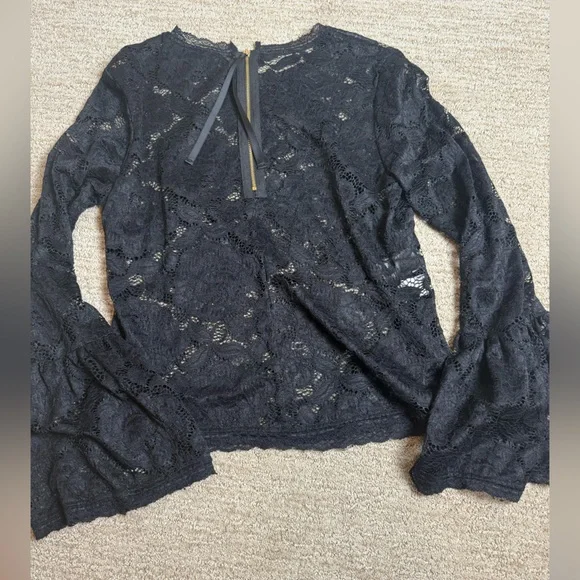 RACHEL Roy Black Lace blouse with Gold Accents!! WORN ONCE! Size S - Picture 12 of 12